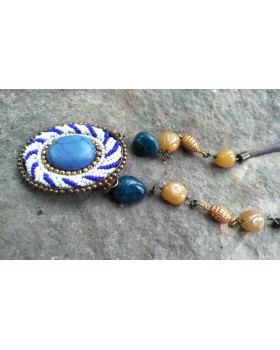 Alphabey's Hand Embroidered Beaded Pendent Necklace For Women